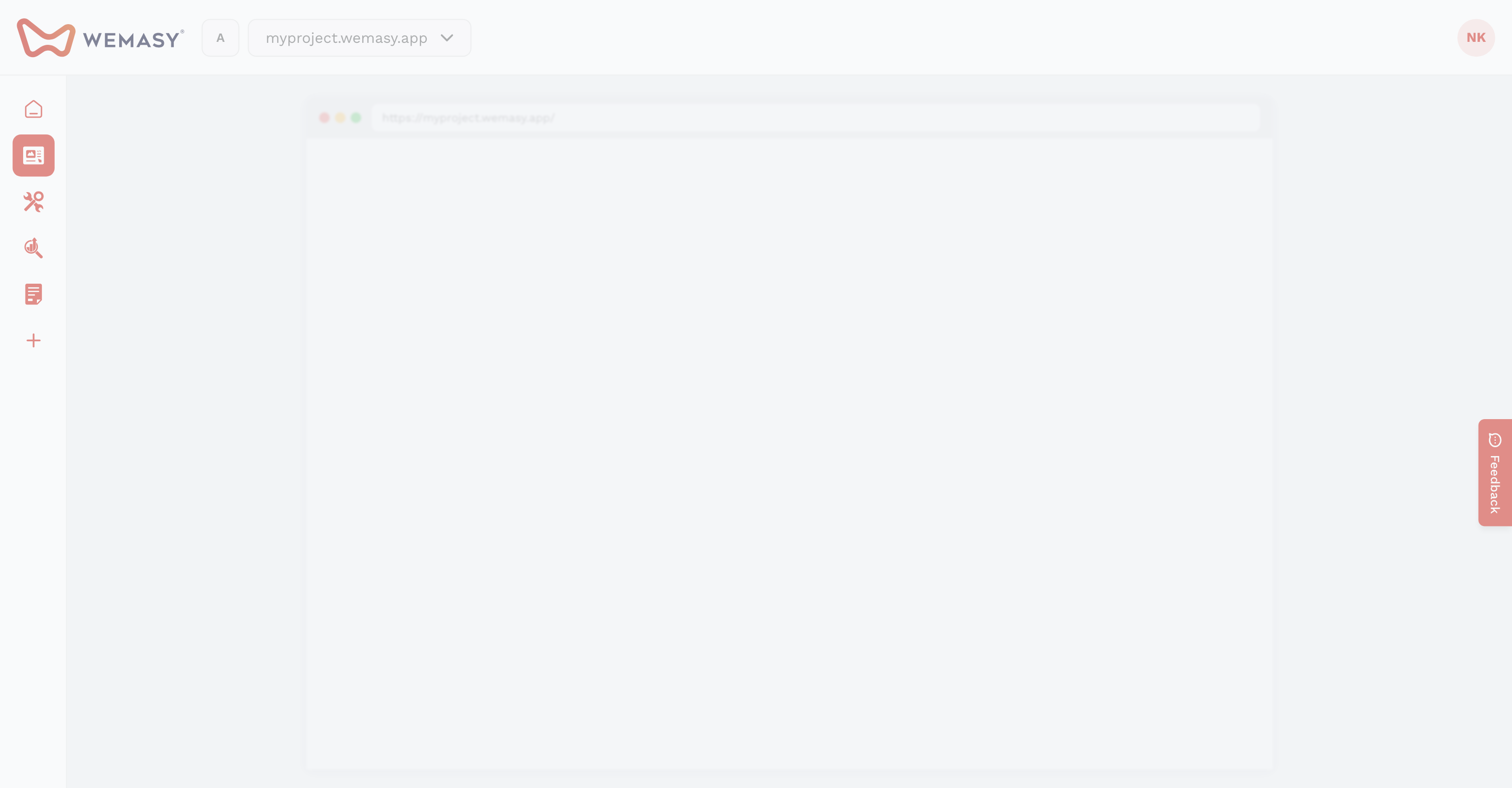 The WEMASY AI assistant overlay in Website Builder