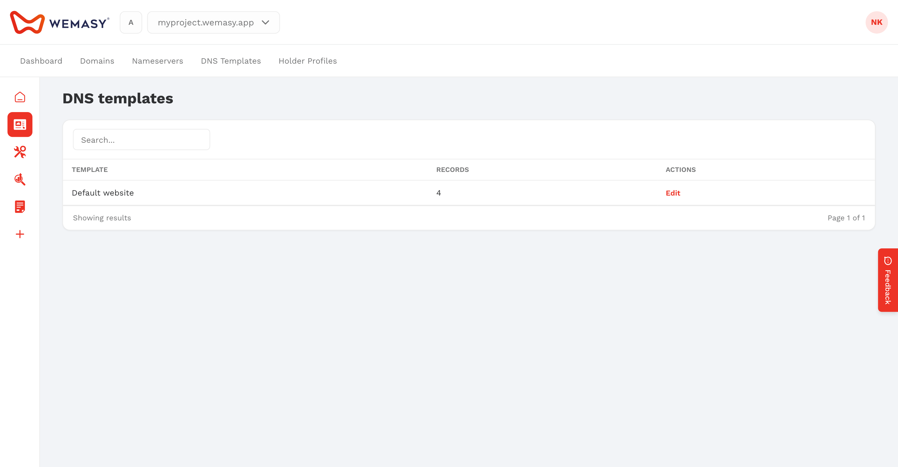 Domain Registration — DNS Templates