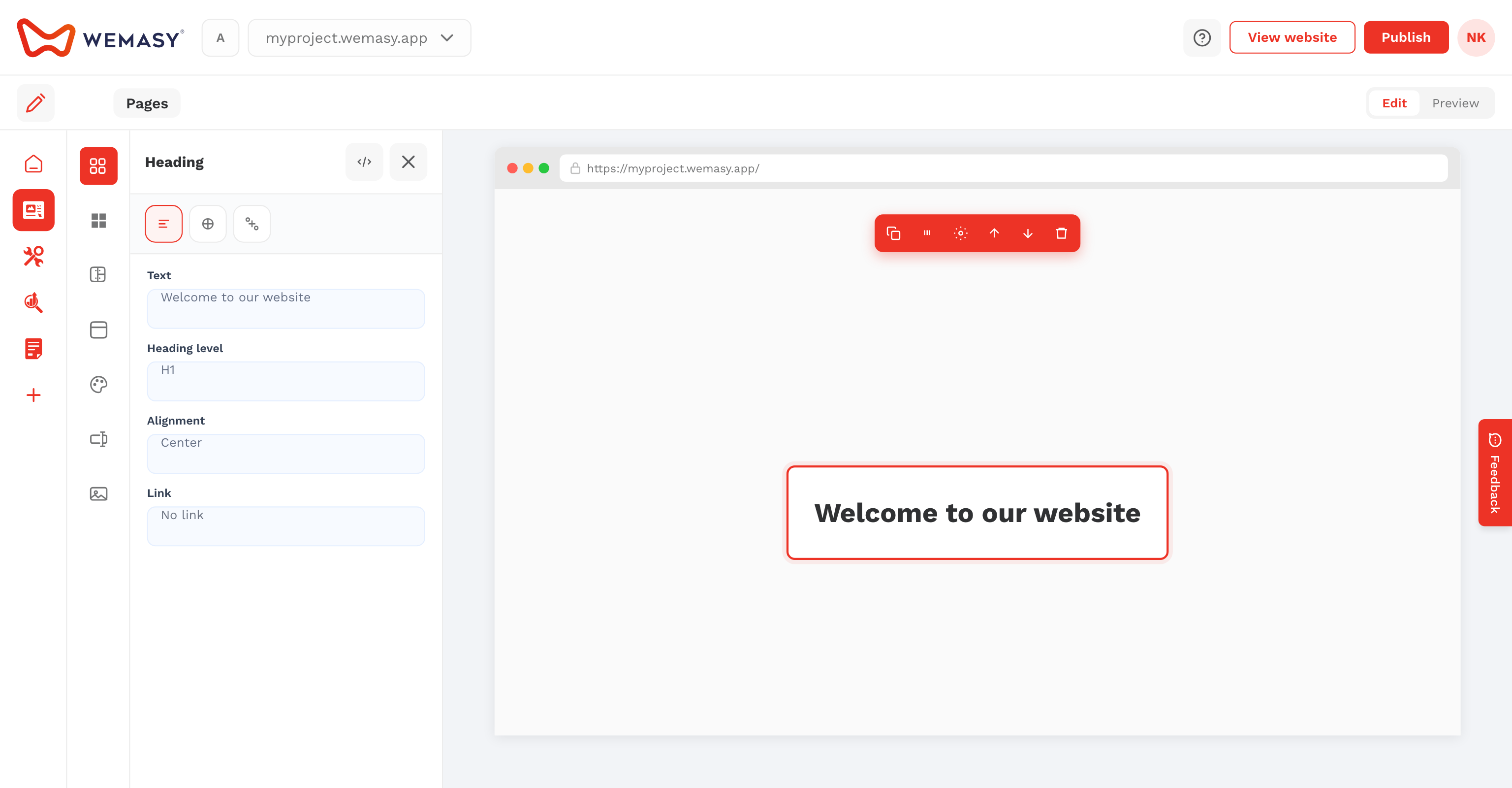 Website Builder — Enable protection