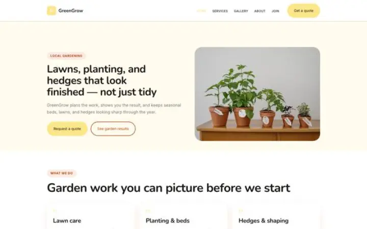 Website for gardener