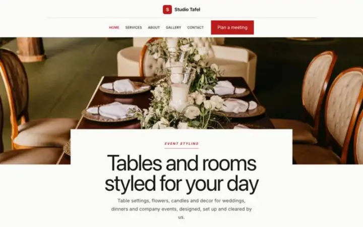 Website for event stylist