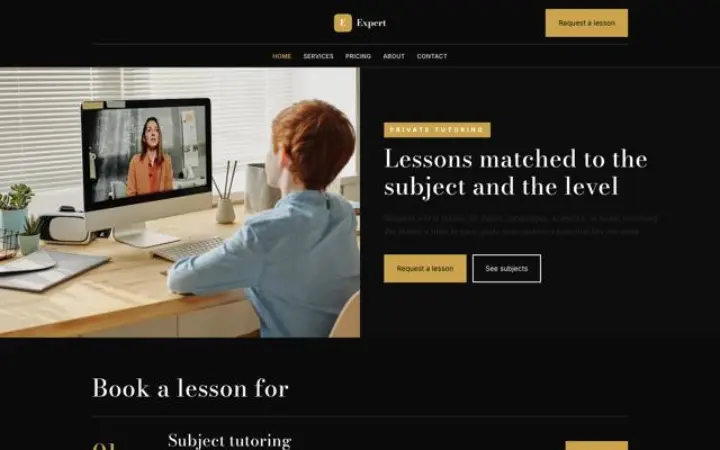 Website for private tutor