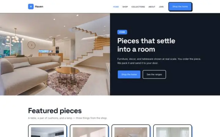 Website for home goods