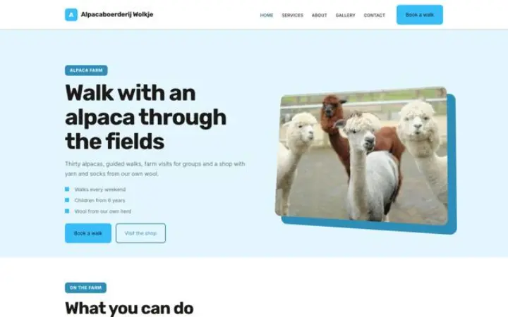 Theme Alpacaboerderij Wolkje
