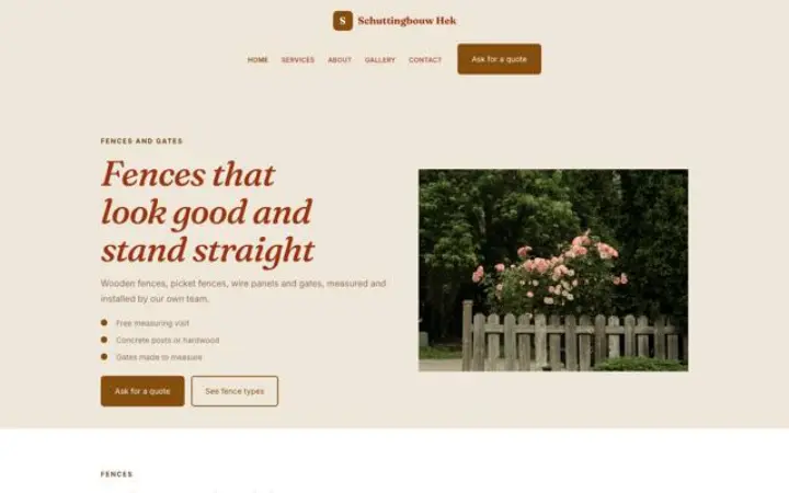 Website for fence installer