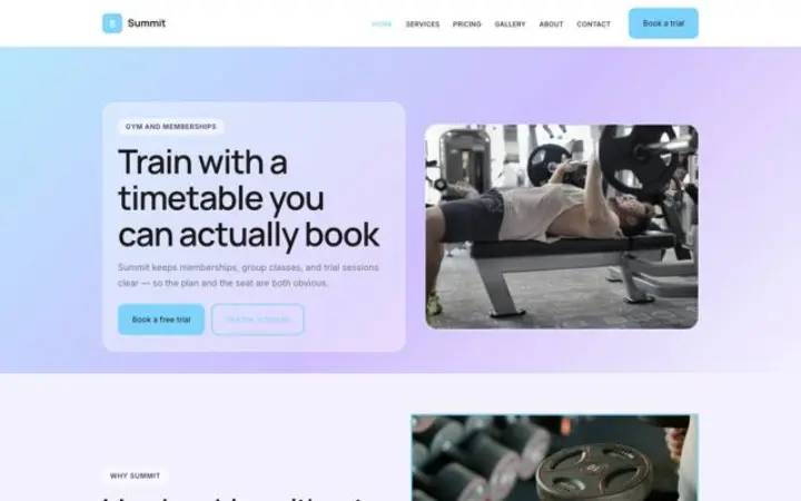 Website for gym