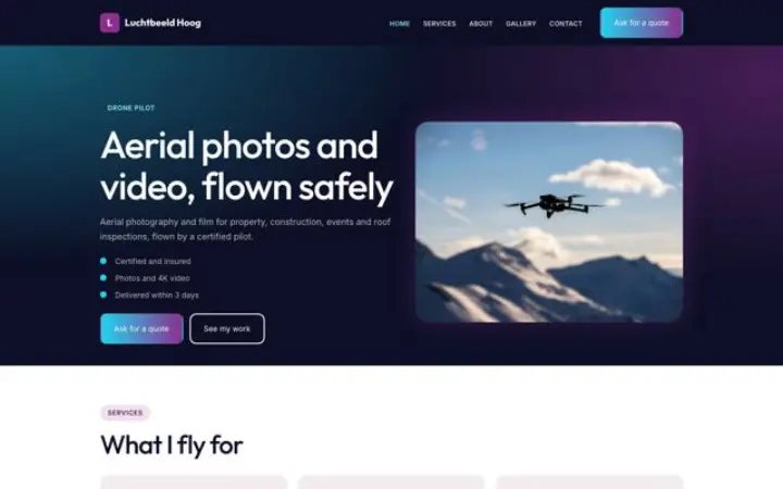 Website for drone pilot