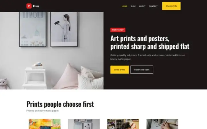 Website for print shop