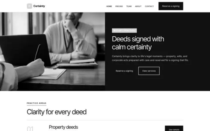 Website for notary