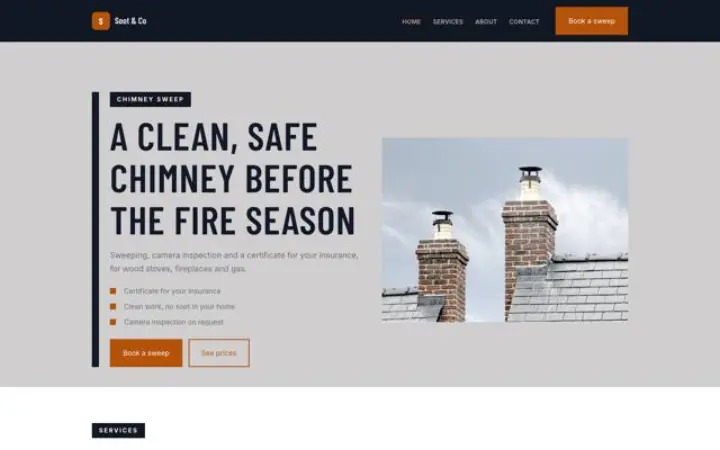 Website for chimney sweep