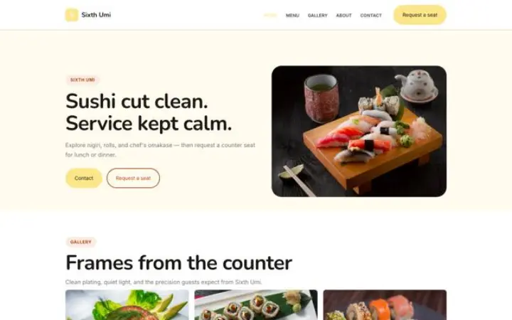 Website for sushi