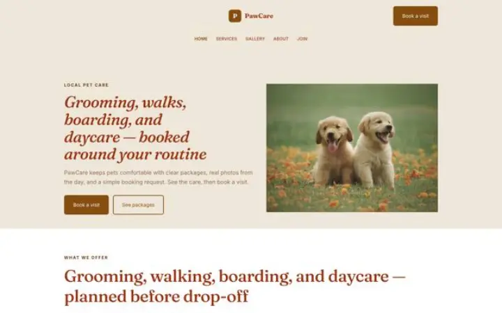 Website for pet care