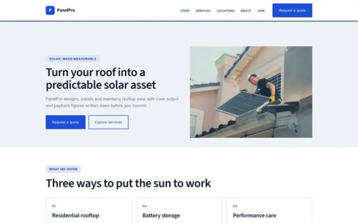 Website for solar