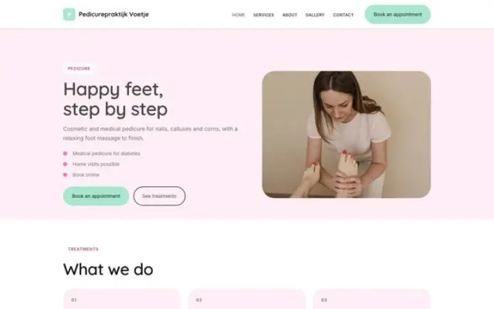 Website for pedicure