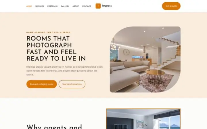 Website for home stager