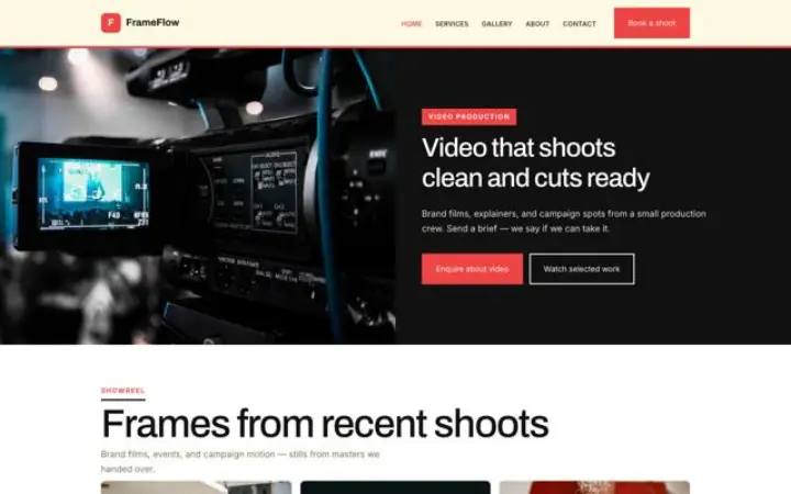 Website for videographer