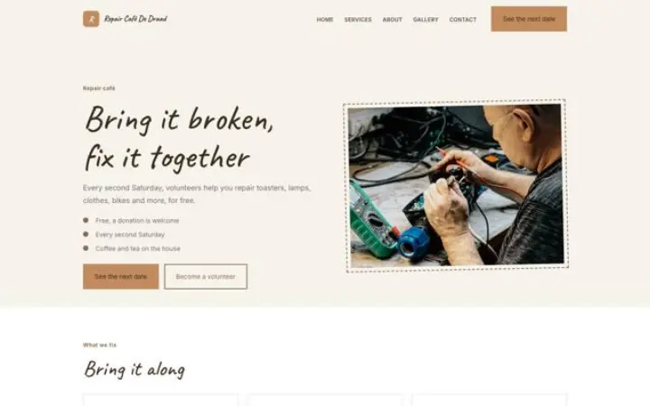 Website for repair café