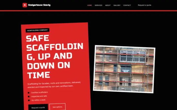 Website for scaffolding company