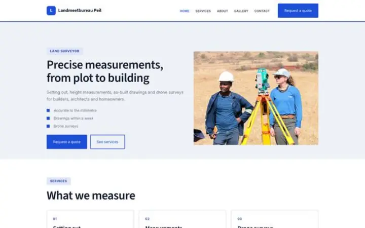 Website for land surveyor