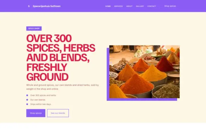 Website for spice shop