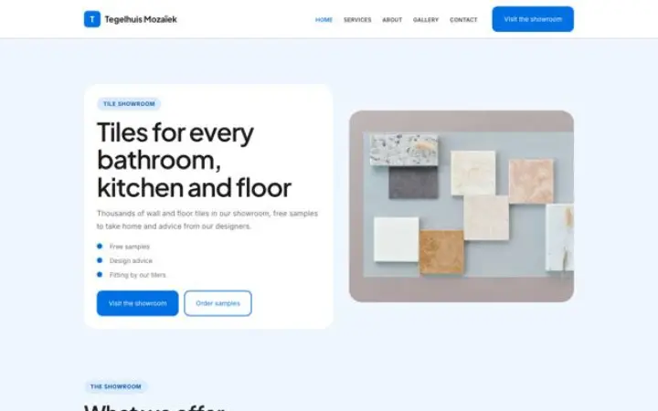Website for tile showroom