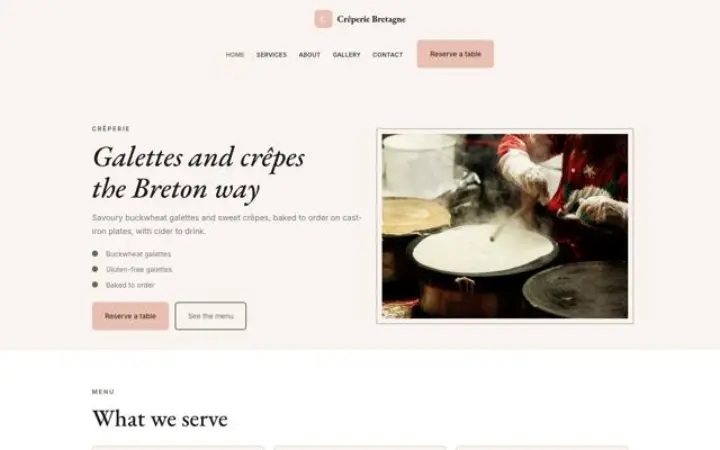 Website for crêperie