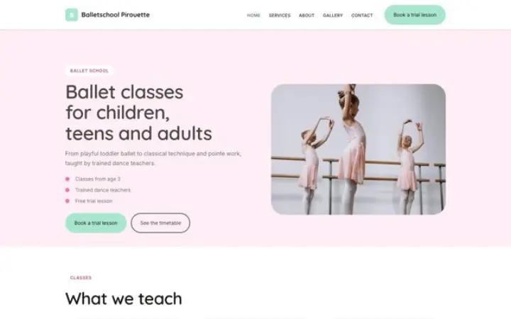 Theme Balletschool Pirouette