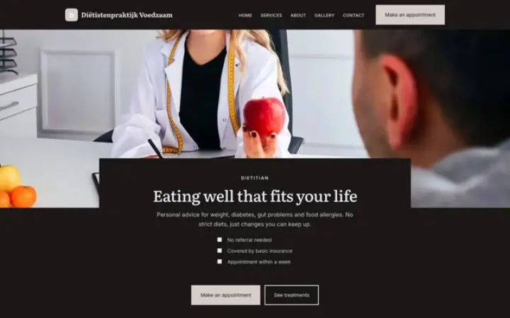 Website for dietician