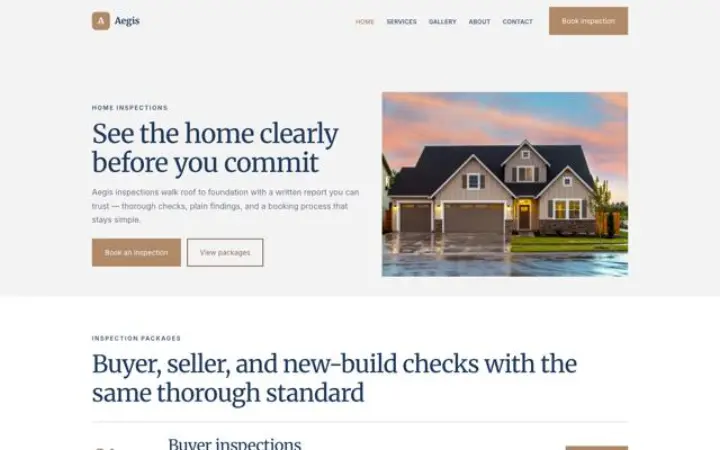 Website for home inspector