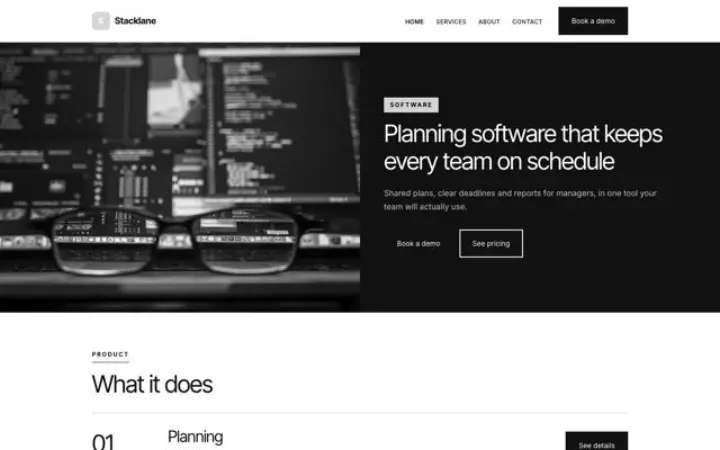 Website for software company