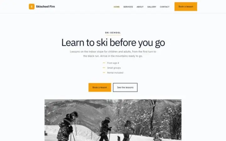 Website for ski school