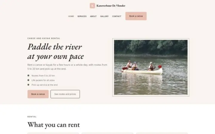 Theme Kanoverhuur De Vlonder