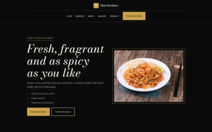 Website for thai restaurant