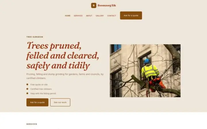 Website for tree surgeon