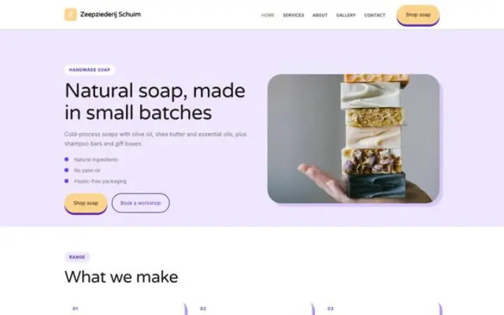 Website for soap maker