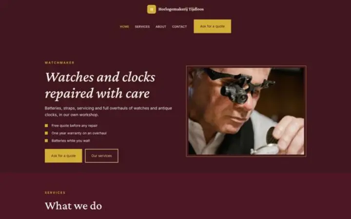 Website for watchmaker