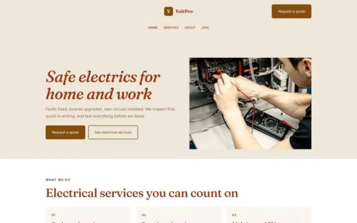 Website for electrician