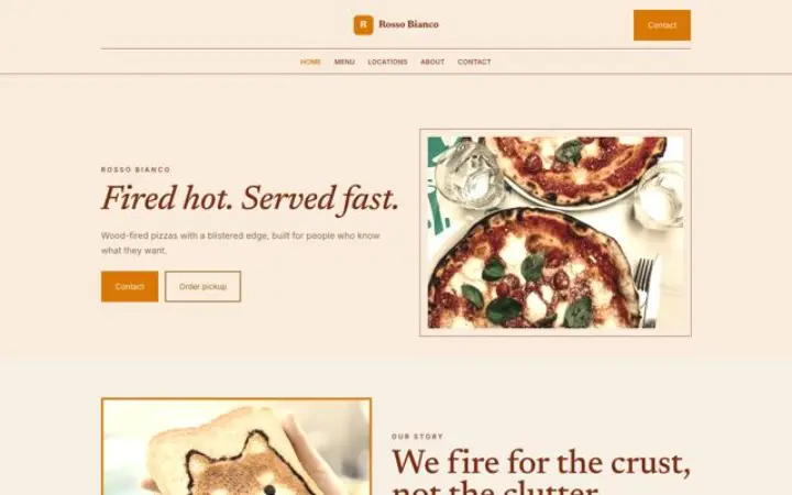 Website for pizzeria