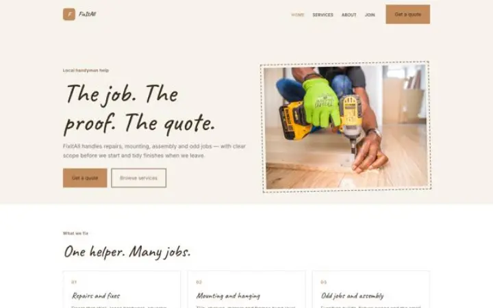 Website for handyman