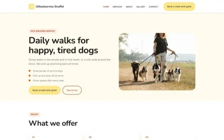 Website for dog walker