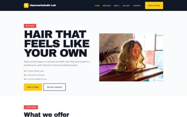 Website for wig shop