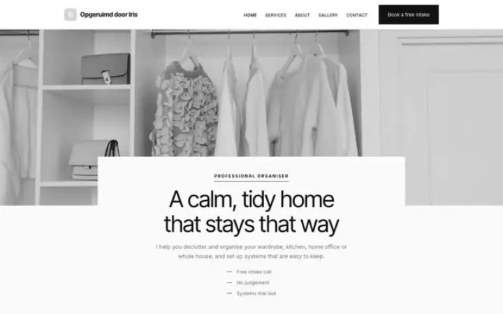Website for professional organiser