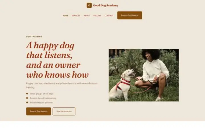 Website for dog trainer