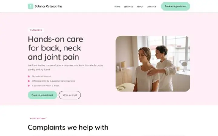 Website for osteopath