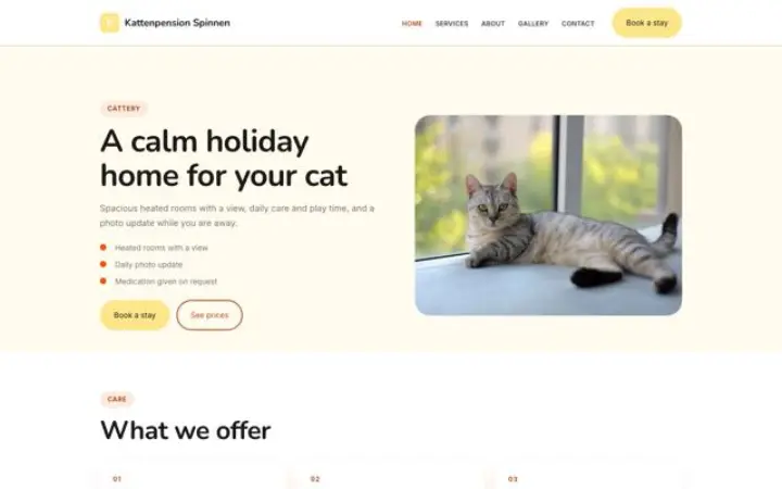 Website for cattery