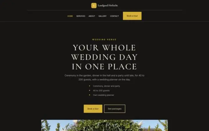 Website for wedding venue