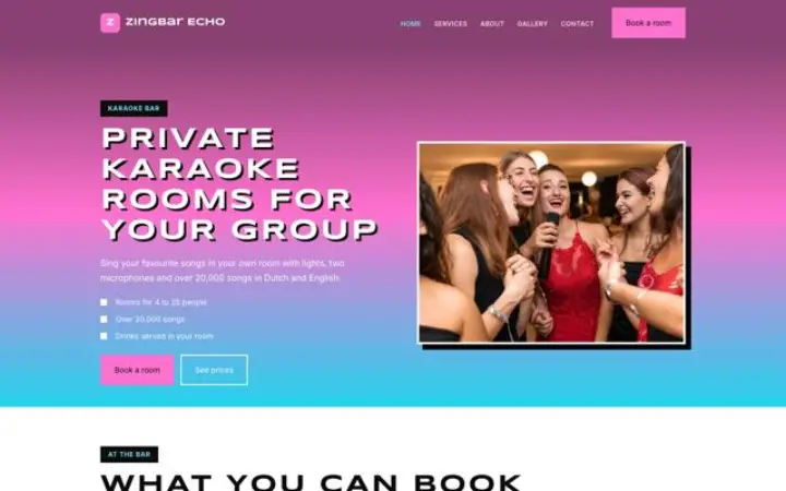 Website for karaoke bar