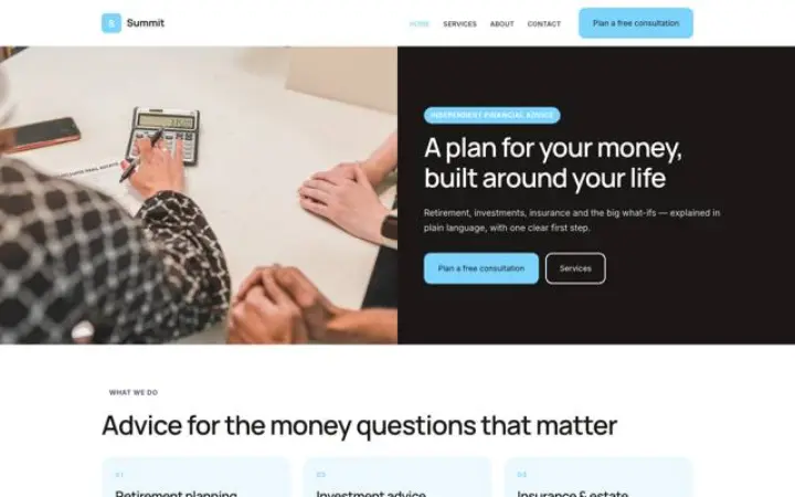 Website for advisor