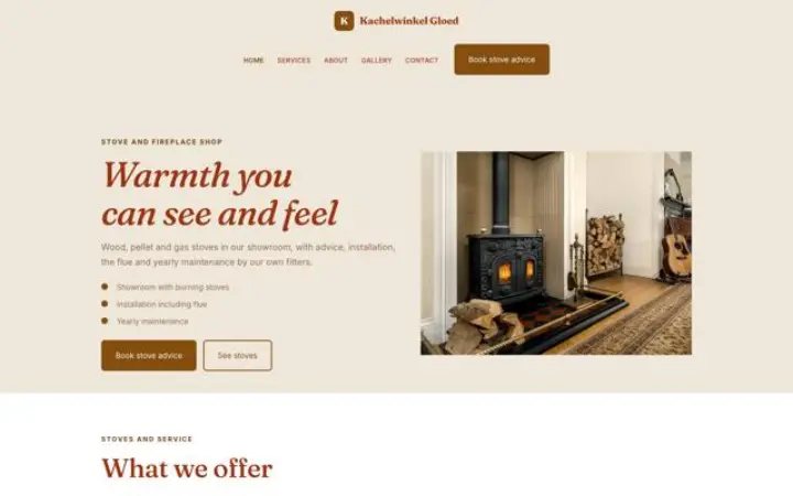 Website for stove and fireplace shop