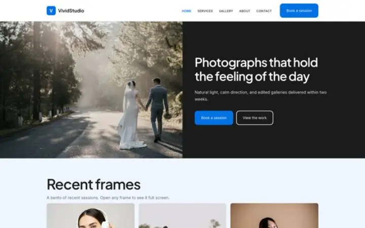 Website for photographer